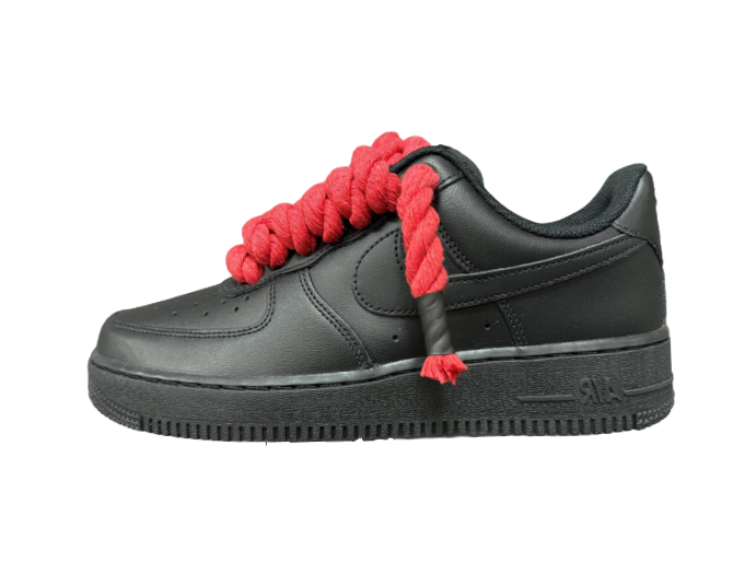 Air Force 1 07 Lacci in corda neri 'Corda' rossi